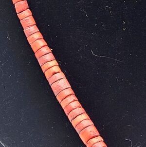 Native Made Heishi Necklace Red Orange 25in